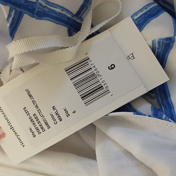 Vineyard Vines Jumpsuit Blue/White NWT Size 6 - Picture 8 of 8